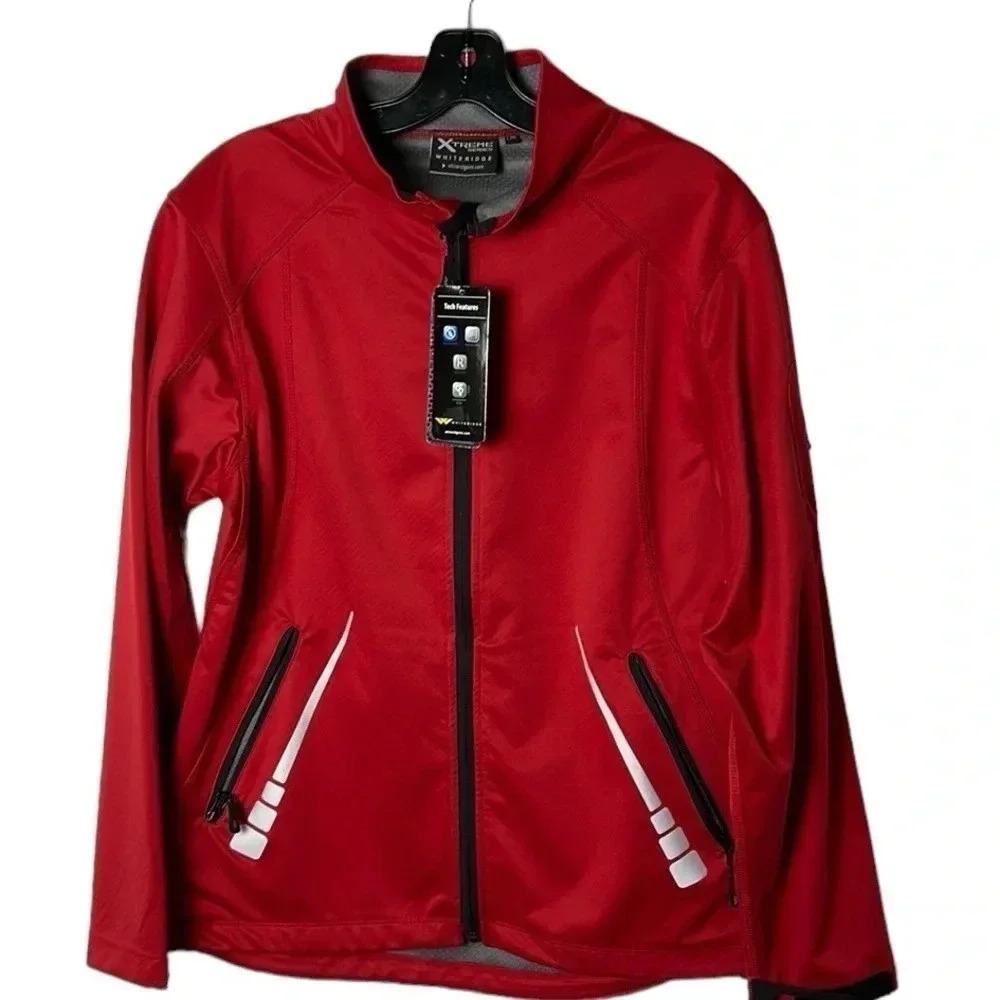 WHITERIDGE Ladies size large performance, soft Shell red lightweight jacket .